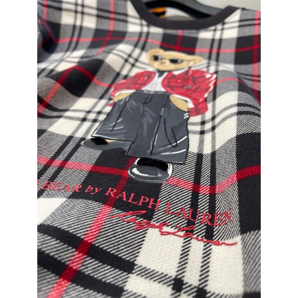 Used Super rareGood condition [POLO Ralph Lauren] S Polo Bear Red Check Cotton Sweatshirt