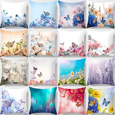 Office Living Room Home Pillowcase Butterfly Pattern Pillowcase Car Ornaments