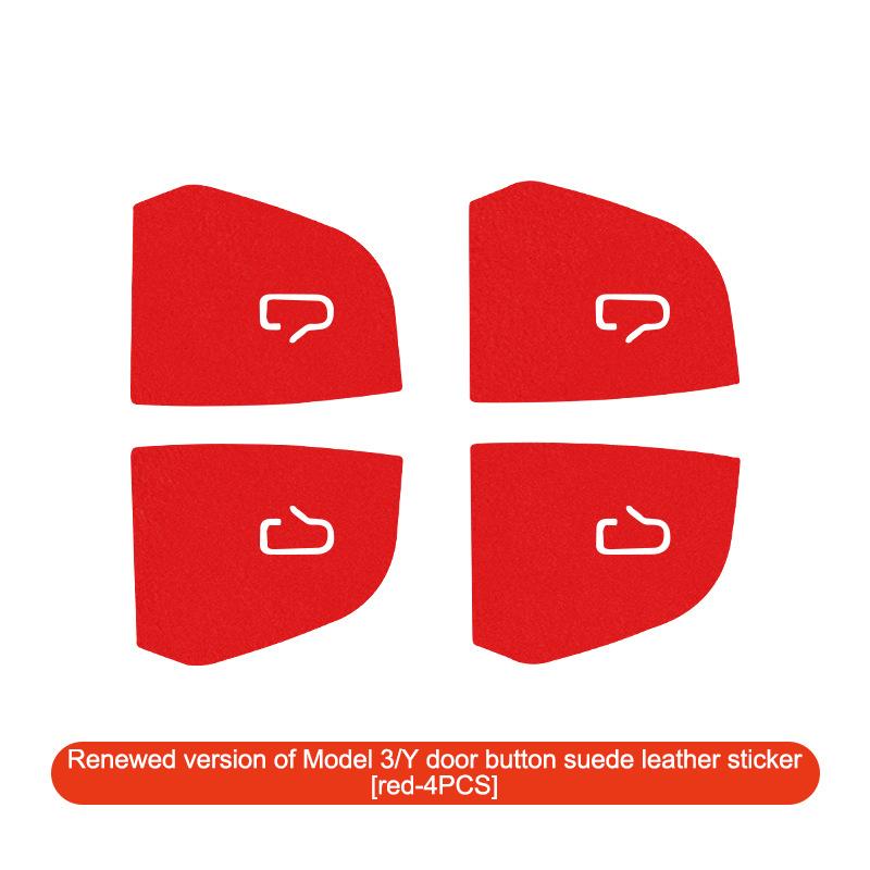 T Улучшенные наклейки-патчи на дверные кнопки из замши для автомобиля Juniper 2025, декоративная накладка-щиток красный
