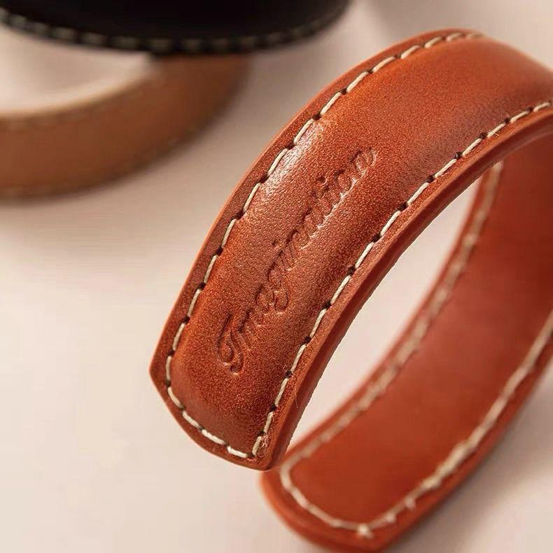 Leather Tooling Retro Vegetable Tanned Bracelet Leather Bracelet Open Half Bracelet Jewelry