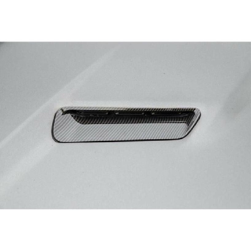 2 st Huva Luftintag Ventilkåpa Trim för Dodge Challenger 2015+ Kolfiber