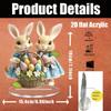 2D Flat Print Style Easter Bunny Acrylic Desktop Decoration, Colored Egg Basket, Suitable for Wall Decoration, Porch, Room, Villa, Accents Home, Hallw