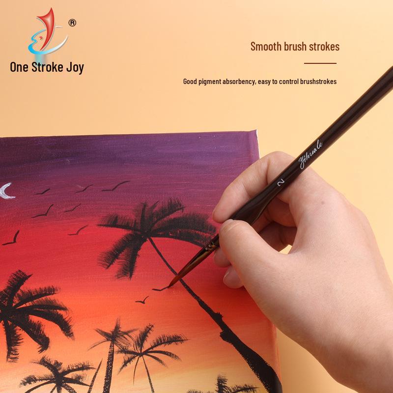 One Stroke Music Black Triangle Handle Brush Set for Watercolor, Gouache, and Acrylic Painting