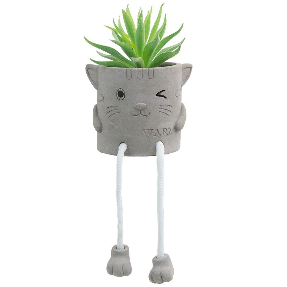 

Creativity Cute Artificial Green Plants Simulation Cartoon Flowerpot Plastic Simple Fake Plants Home Decor Ornaments