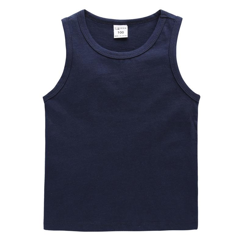 Sommerkleidung Kinderweste Baumwolle Lässiges Basist-Shirt Schweißabsorbierend Sport-Oberteil Ärmelloses Oberteil für Jungen