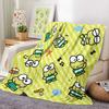 1pc Keroppi Frog Flannel Blanket 2D Single Print Cute Soft Cozy Warm Comfortable Bed Blanket Home Bedroom Living Room Kids Room