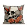 Home Decor Skeleton & Rose Halloween Themed Pillow Covers Pattern Cushion Cover Suitable For Sofa Bedroom Car Pillow Cover