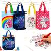 10Pcs Easter Non-Woven Graffiti Bags Double-Sided Egg & Rabbit DIY Painting Handbags for Mother's Day Easter Party Gifts ZSY