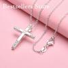 925 sterling silver 16-30 inch exquisite cross pendant necklace, women's fashion jewelry gift, wedding accessories