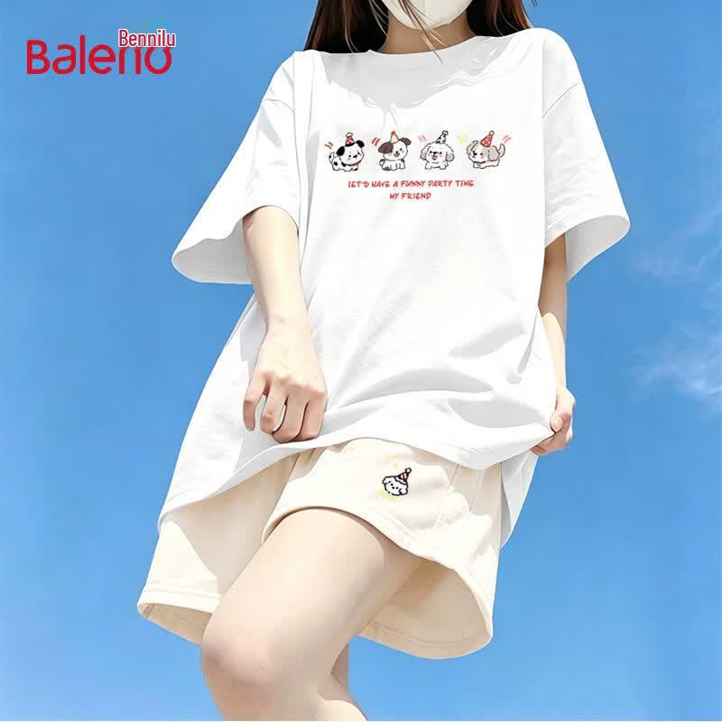 Baleno Women s Dog Print Short Sleeve & Shorts Set 2XL