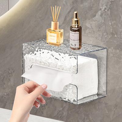 Badezimmer-Tissue-Box, an der Wand montierte Papierhülle, Gletscher-Stil, Aufbewahrungsbehälter für Gesichtswaschtücher, Hygienepapierhalter, Acrylboxen