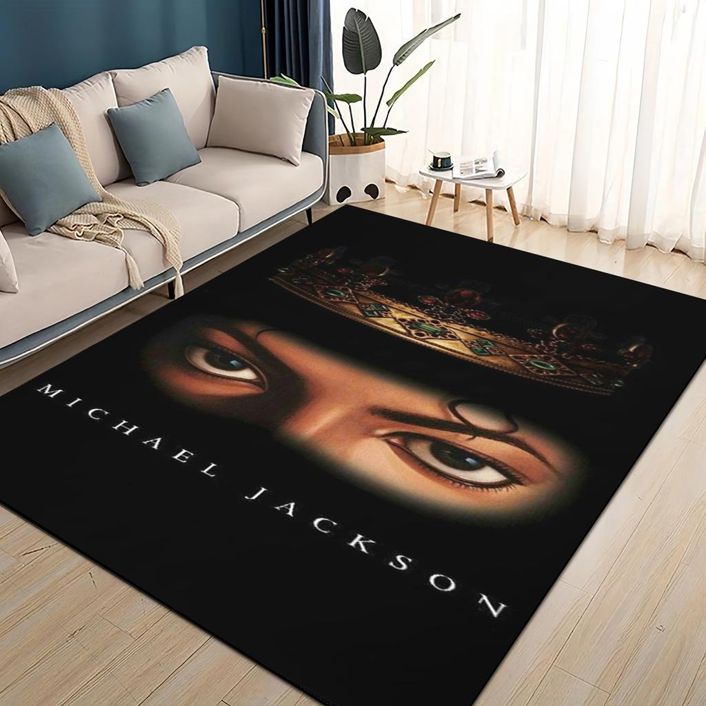 Neuer Stil Michael Jackson King of Pop MJ Teppich für Wohnzimmer Schlafzimmer Zuhause Sofa Dekoration, Rutschfeste Bodenmatte für Kinder