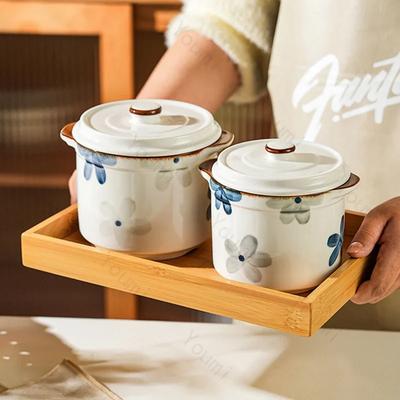 Retro-Suppenschüssel aus Keramik im japanischen Stil, köstliche Gerichte für zu Hause, kleine Eierschüssel, exquisites und einzigartiges Geschirr, große Suppenschüsseln