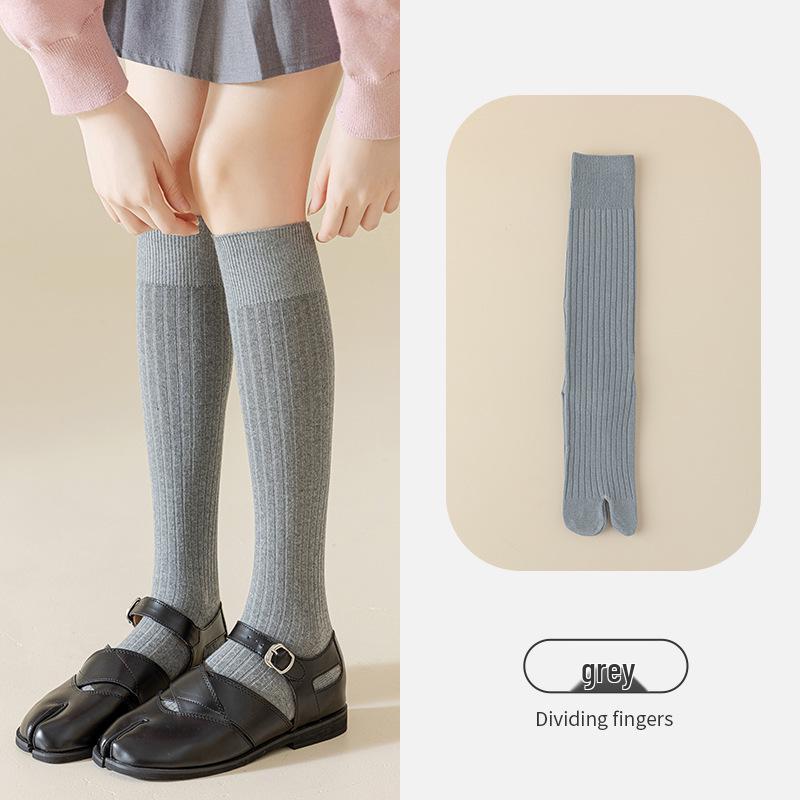 Women's Split Toe Over Knee Slimming Socks - Spring Autumn Cotton Two Toe Long Socks