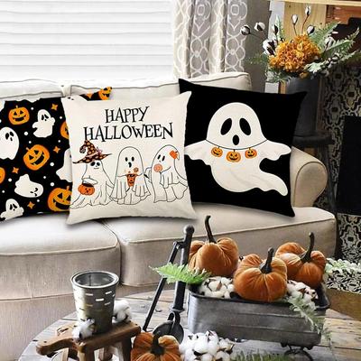 Happy Halloween Ghost Pumpkin Printed Decorative Pillowcase Cartoon Sofa Festival Decoration Home Printed Cute Cushion Cover
