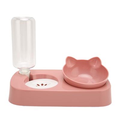Pet Water Food Bowls Raised Detachable Automatic Water Feeder Food Dish Set for Small Medium Cat