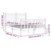 VidaXL Bed Frame with Headboard White Small Double Solid Wood 3192007