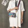 Personalized Graffiti Camera Bag Women's 2025 New Korean Version Fashion Trend Ins Wide Shoulder Strap Crossbody Small Square Bag Pu