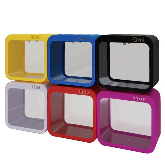 Energisparande Akvarium Stilfull Återanvändbar Clamshell Matningsfönster Fiskterrarium Hushåll