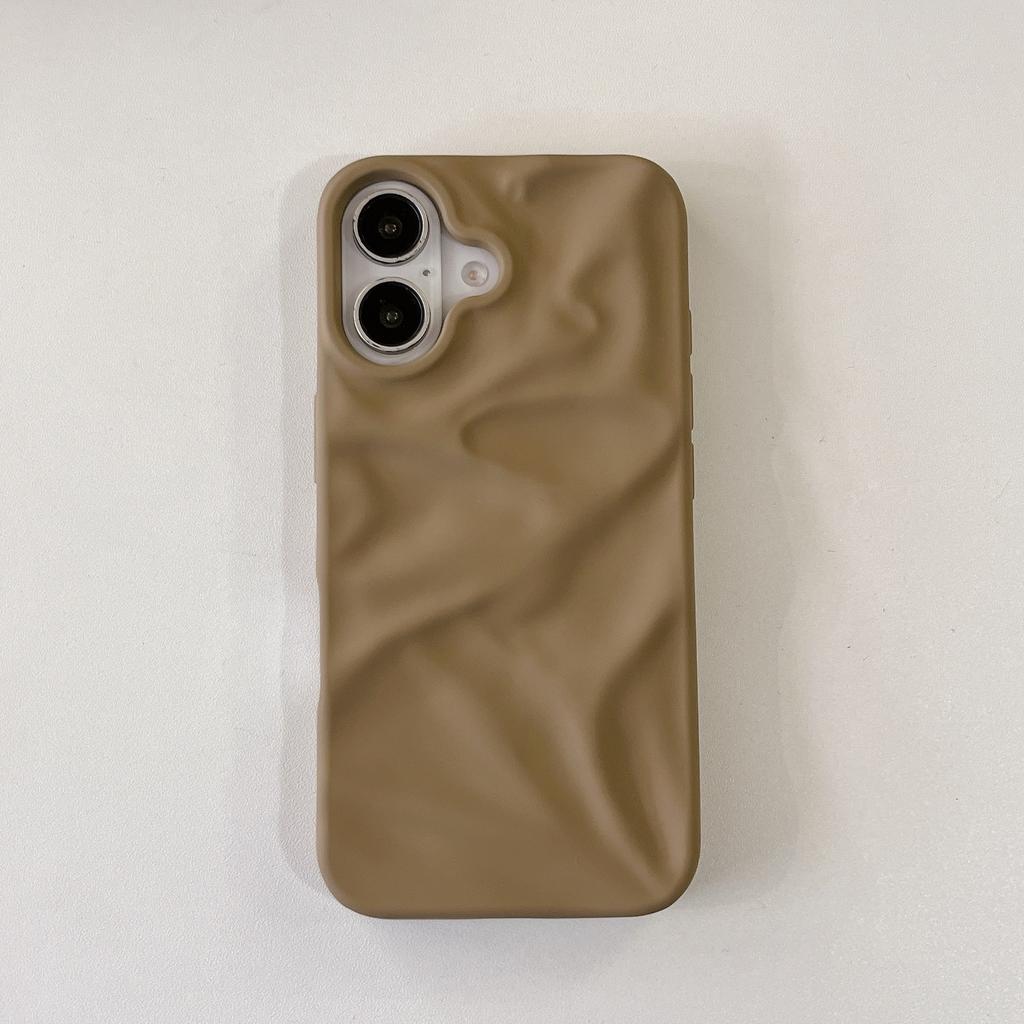 3D Wrinkled Water Ripples Pattern Soft Frosted TPU Shockproof Mobile Phone Case for iPhone 11 12 13 14 15 16 Pro Max