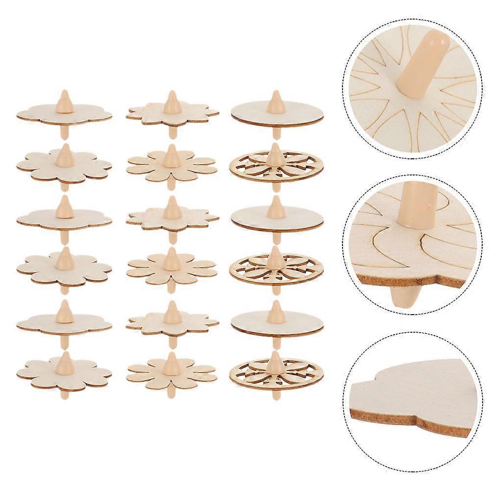 Kreiselspielzeug Tragbare Holzkreisel Spielzeug für Kinder DIY Bemalung 72-teiliges Set