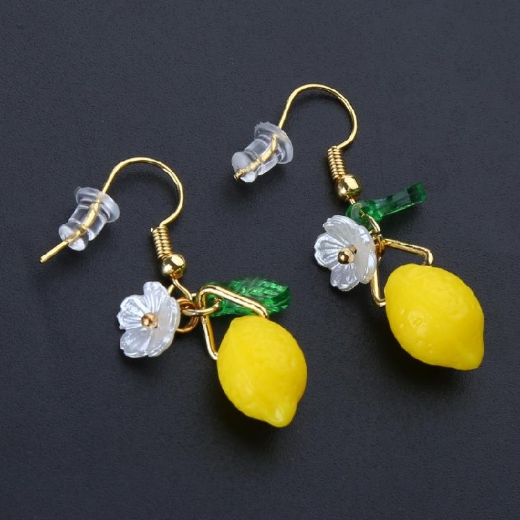 Fashionable Citrus Dangle Earrings Eye Catching Ear Pendant Ear Hooks Accessory