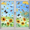 9 Sheets Reusable Spring Window Clings Sticker with Bright Color and Rich Pattern for Shopkeepers and Home Decoration