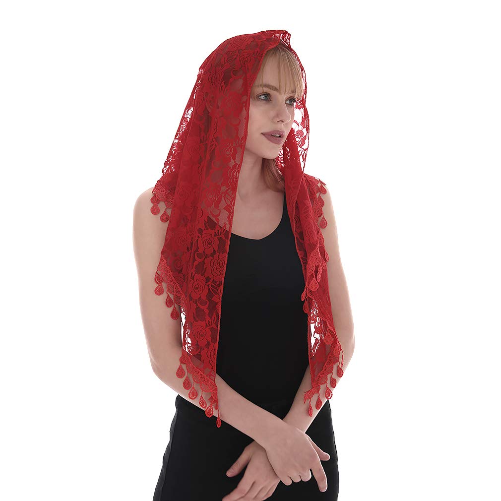 Fashion Church Shawl Lace Veil Polyester Scarf Bandana Church Prayer Wedding Mantilla Chapel White Embroidered Hijab Women Scarf