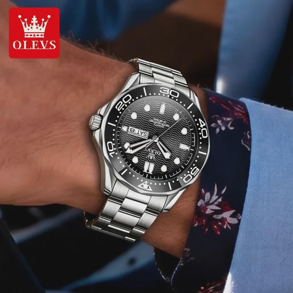 Fashion Mens Watches Steel/Silicone Strap Luminous Dual Calendar Waterproof Multi Color Business Sport Wrist Watch