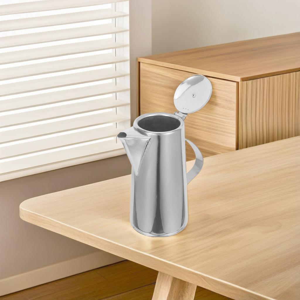 1.5L Stainless Steel Cold Water Jug Kitchen Pitcher Ergonomic Handle Drip-Free Spout Multipurpose Beverage Pot for Home and