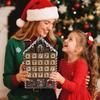 24-Day Christmas Gingerbread Chocolate Wooden House Countdown Calendar Christmas Decorations Home Crafts Ornaments