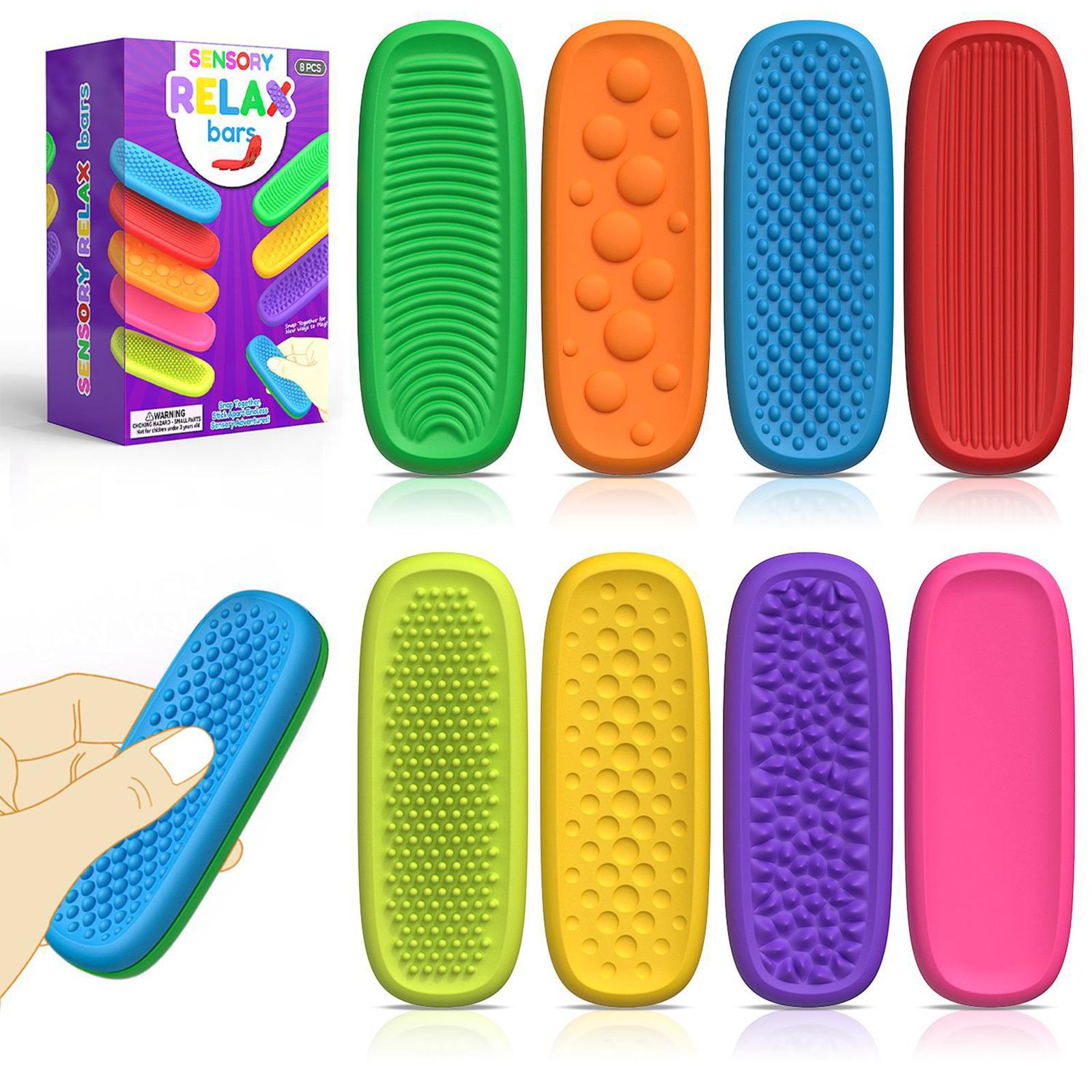 

Children s Decompression Toy Colorful Sensory Strips Suction Cup Double-sided Sensory Strips One Size синий