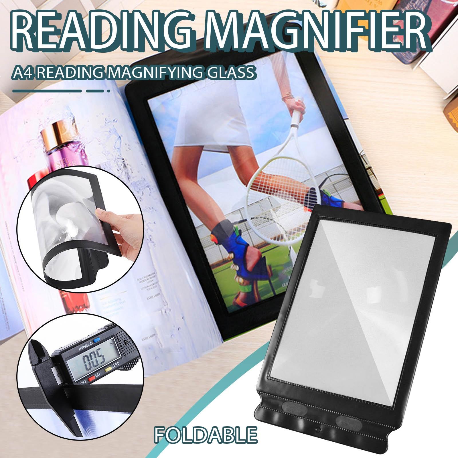 

Увеличительное стекло A4 Полная страница Лист Лупа Большое стекло Считывающее устройство Объектив Настольный портативный