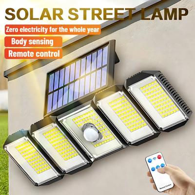 300 LED Solarleuchte Außen Gartenleuchte LED Bewegungssensor Hof Wandleuchte Wasserdicht Stark Solar Verstellbarer Strahler