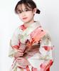 Yukata Two Change 3 Piece Set Heiko Junior Girls First Love [KYOETSU] Set, Yukata, Parts, Girls, Unbleached, Weave, (Yukata, Obi, Geta), (10.