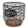 Coffee Pod Holder Versatile Coffee Capsule Storage Basket with Wood Base for Teabags Sugar Packets