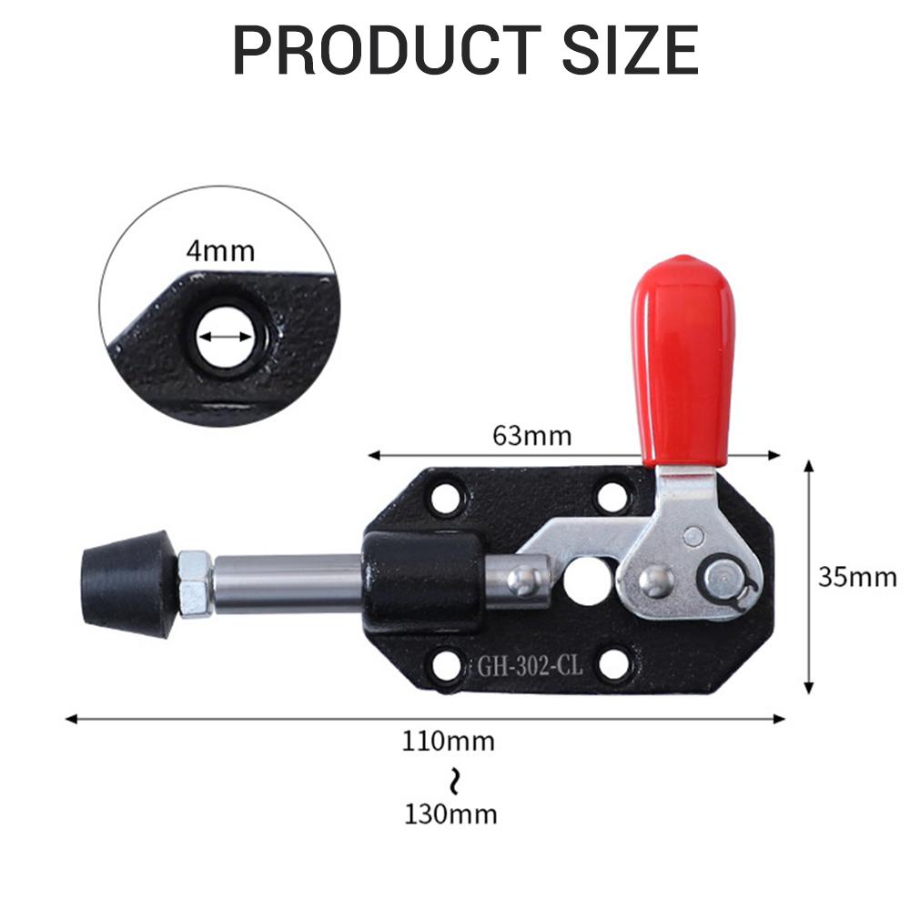 Quick Release Push-Pull Toggle Clamp GH-302-CL CH-302-CR with 82kg Holding Capacity and 20mm Plunger Stroke for Secure Clamping