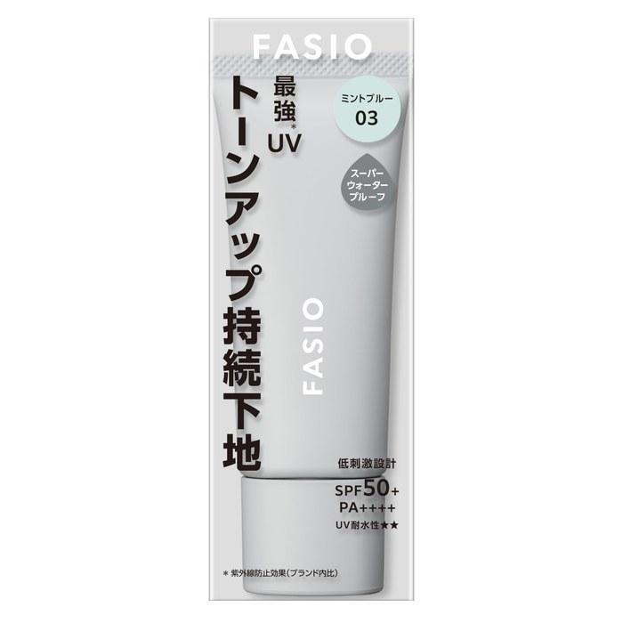 FASIO Makeup Base 03 Mint Blue 25g - Oil Control, Tone Up, SPF50+/PA++++, Waterproof