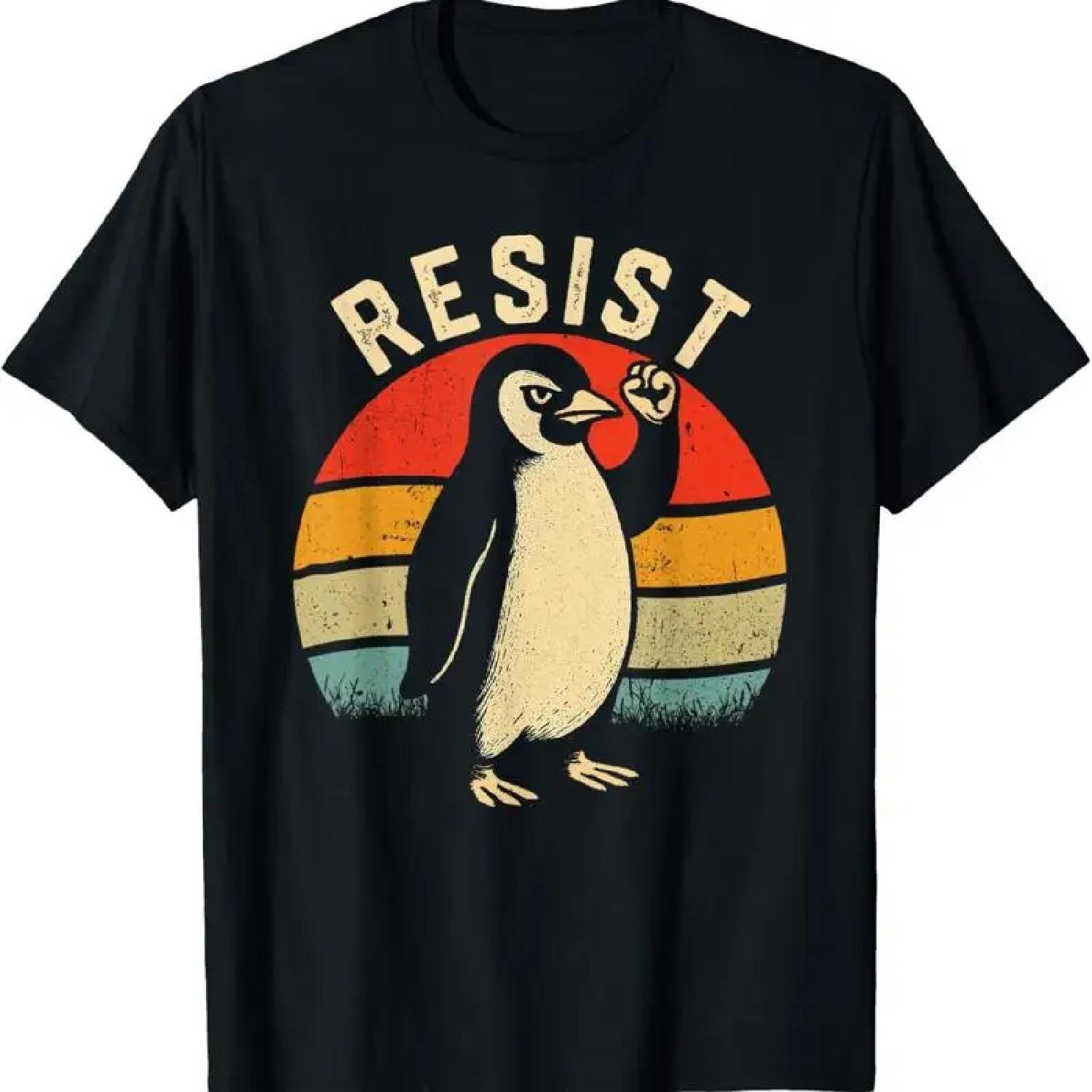 Resist Penguin Retro T Shirt S