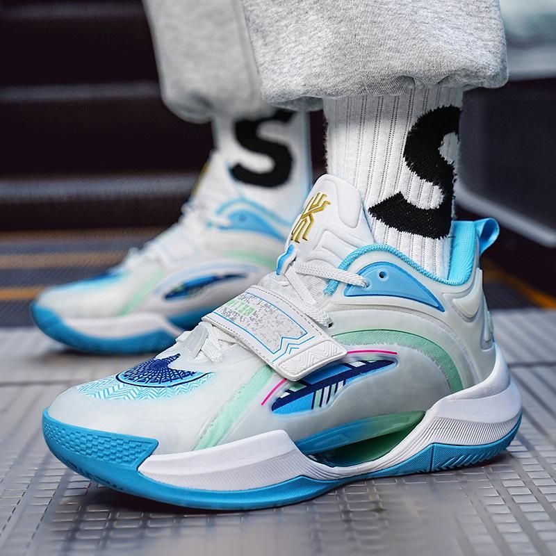 Basketballschuhe in Übergröße, hochwertige Dämpfung, Sportschuhe für Herren, hohle Sohle, hochelastisch, atmungsaktive Mesh-Stiefel, Paar