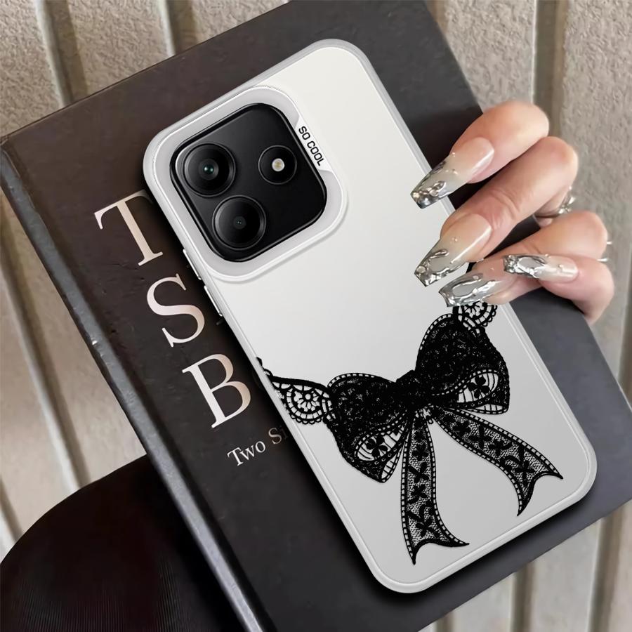 Back Phone Cover Case for Xiaomi Redmi Note 14 11s Note 13 Pro Plus 12s 11 12 Pro Retro Black Lace