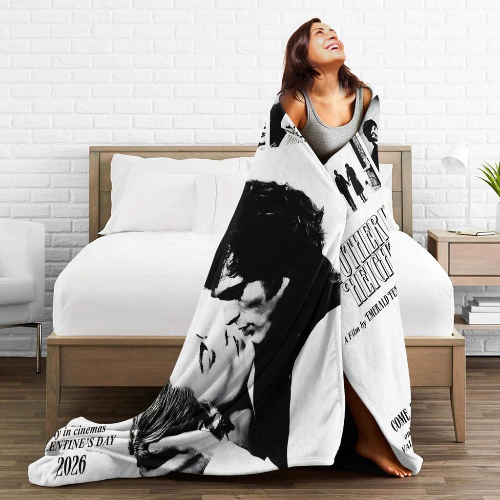 Wuthering Heights 2026 Movie Merch Blanket Warm Cozy Fluffy Throw Blankets for Bed 50x60 Inches Multiple Sizes Bedspread