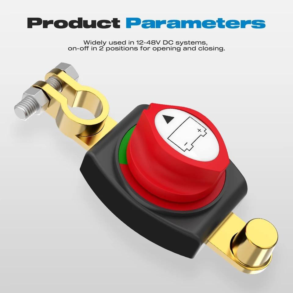 ON/OFF Battery Disconnect Switch 12V 275A Circuit Cutter For Camper Car Auto RV Marine Boat Key Battery Selector Isolator Disconnect Rotary Switch