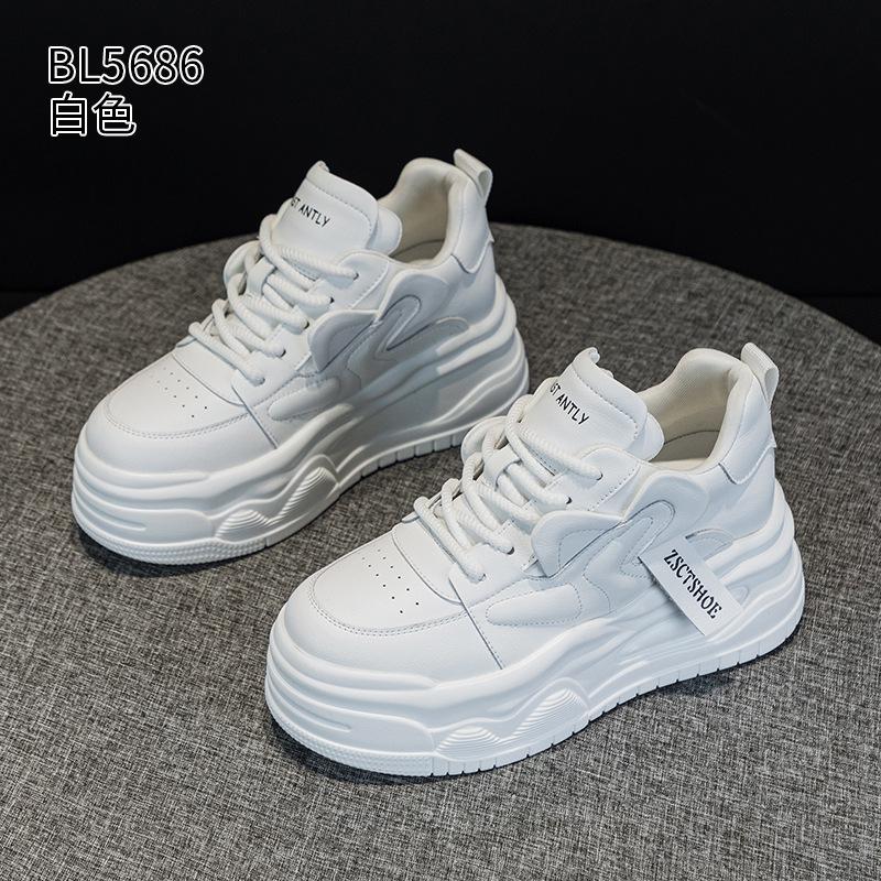 Leather Casual Shoes Ins Trendy Spring and Autumn New Muffin Platform Small College Style
