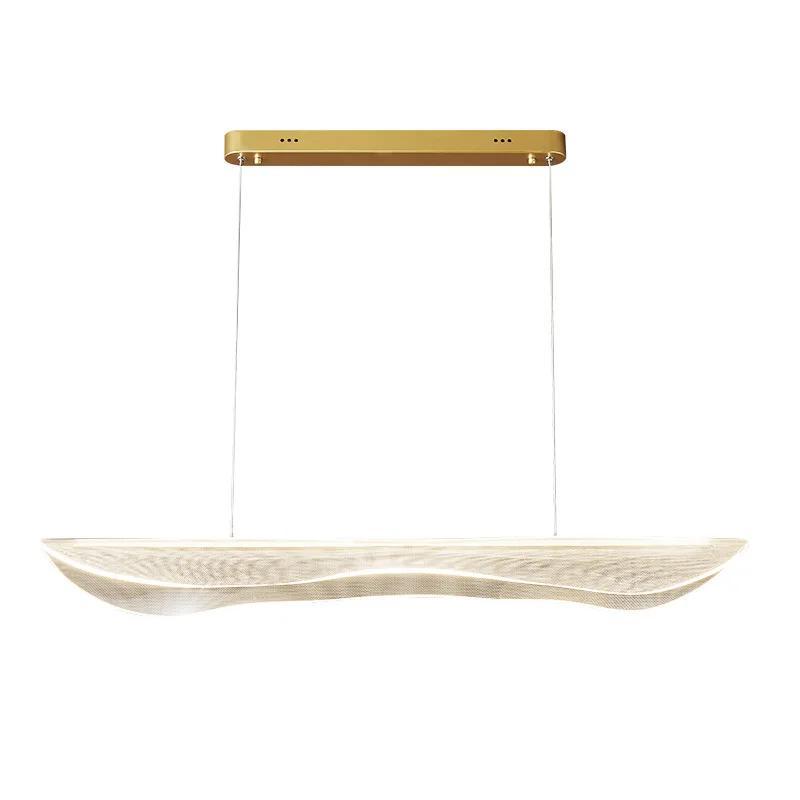 

Современная простая акриловая длинная светодиодная люстра с регулируемой яркостью, подвесной светильник для ресторана, домашнее освещение, декоративные светильники, подвесной светильник 120CM&changeable