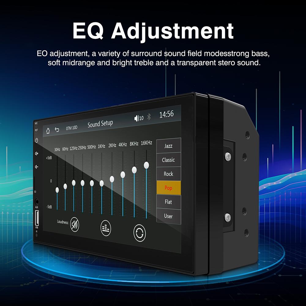 2DIN 7inch Car Multimedia MP5 Video Player Wired CarPlay Android Auto Mirrorlink Touch Screen FM AUX Bluetooth USB Fast Charging
