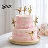 Ballet Dancer Cupcake Decorations 6 Pcs Cake Topper, Acrylic Ballerina Dancing Girl Birthday Elegant Party Favors Decoration for Anniversary,