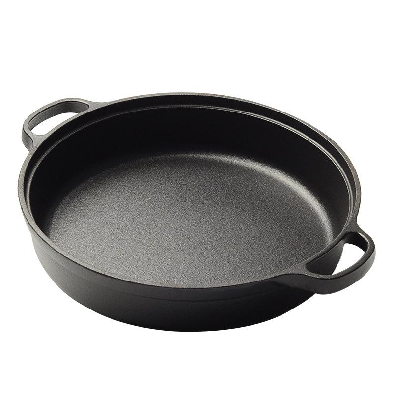 Thickened Non-stick Uncoated Cast Iron Frying Pan for Pancakes, Griddle, Sukiyaki, and Induction Cooker
