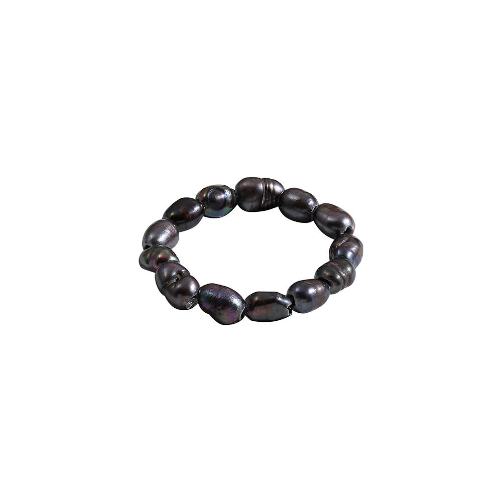 

Elegant Natural Freshwater Pearl Rings for Women Minimalist Multi Beaded Elastic Finger Rings Fashion Zircon Gifts чорний