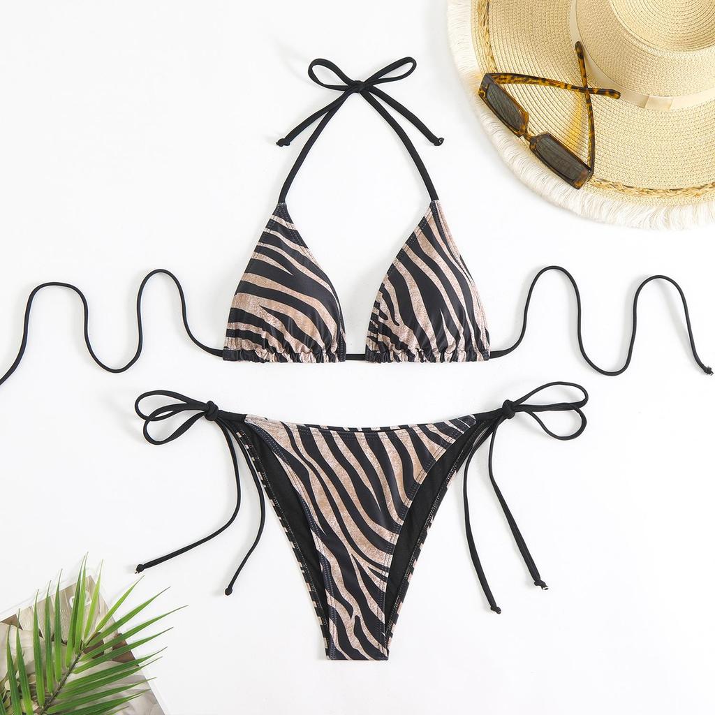 Sexy Striped Micro Bikini 2026 Trend Women Swimsuit Female Halter Swimwear Thong Bikinis Set Two-piece Beachwear Bathing Suit